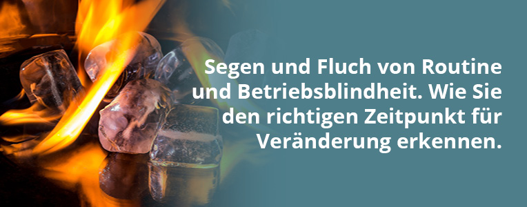 Segen und Fluch von Routine und Betriebsblindheit. Wie Sie den richtigen Zeitpunkt für Veränderung erkennen.